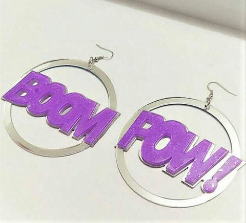 Massive Boom Pow Mirror Earrings