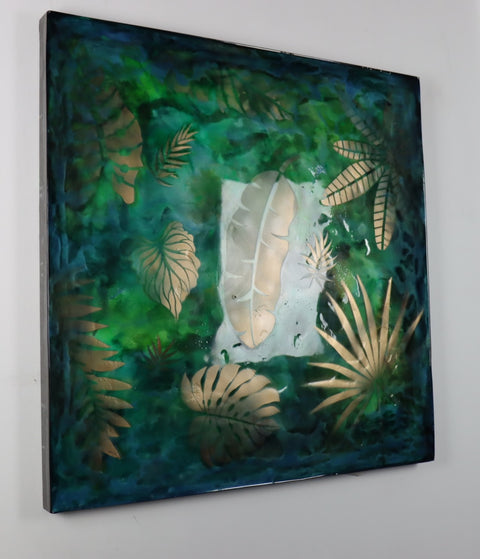 Stream of Gold Leaves Painting
