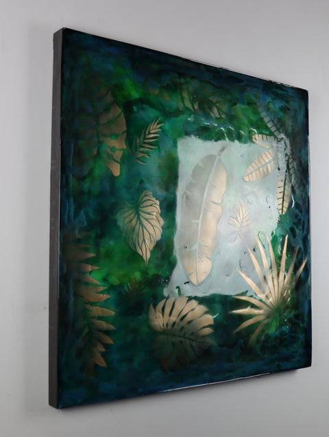 Stream of Gold Leaves Painting