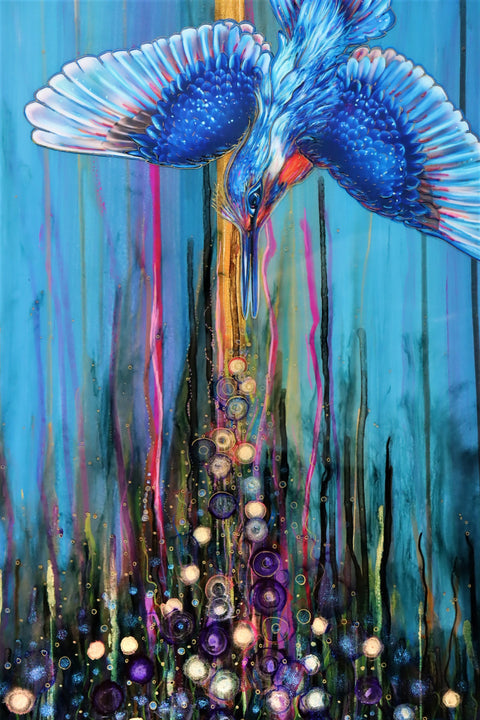 Euphoric Kingfisher / Kōtare Painting