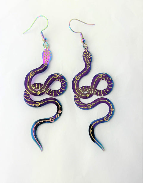 Titanium Snake Earrings