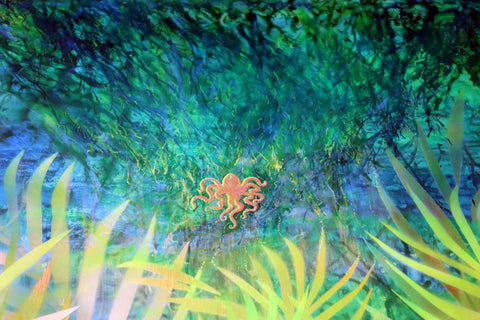 Inky Octopus Napier Aquarium Escaped Artist | Buy NZ art online | Stirling Art.