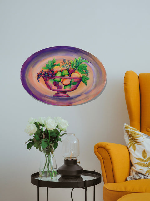 Peach Fruit Bowl Painting