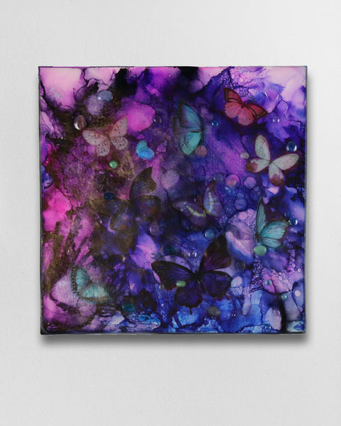 Purple Butterfly Kaleidoscope Painting