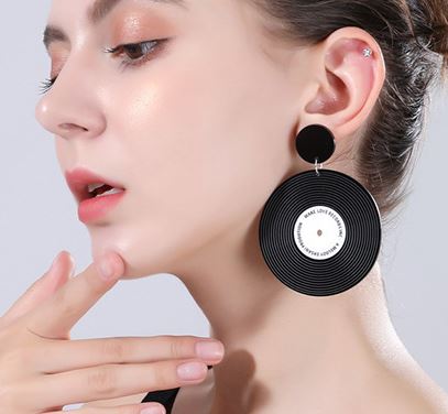 Big Vinyl Record Earrings