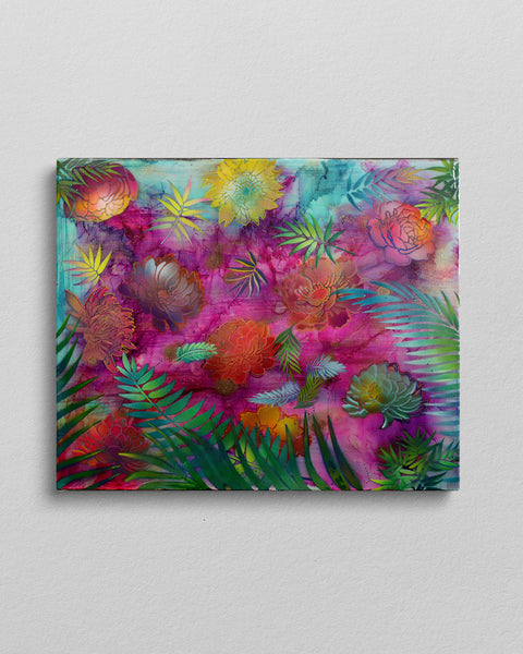 Floating Flowers & Ferns Painting