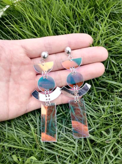 Iridescent Mirror Earrings