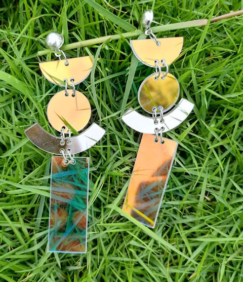 Iridescent Mirror Earrings