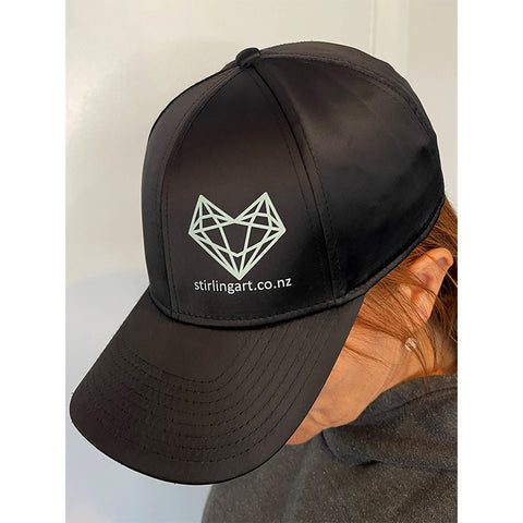 Stylish Black Satin Baseball Cap