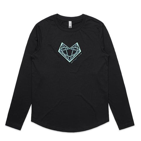 Black long sleeve 100% Cotton Tee Top