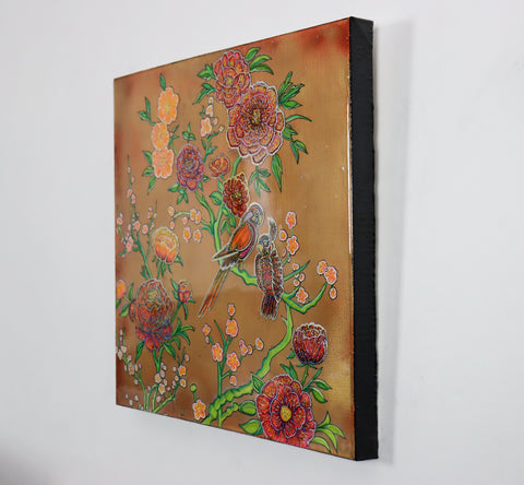 Peonies & Climbing Roses Painting