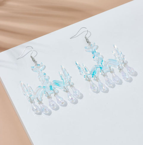 Big Iridescent Chandelier Earrings