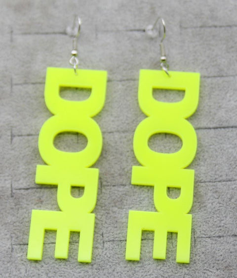 Neon Yellow Dope Earrings