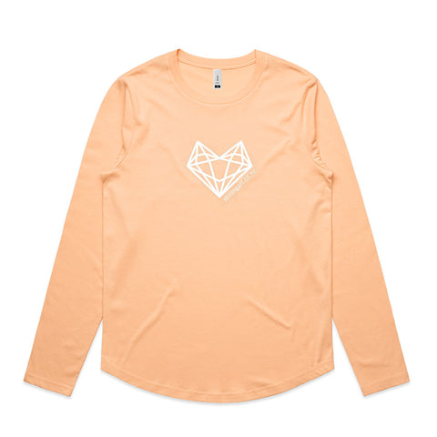 Peach long sleeve 100% Cotton Tee Top