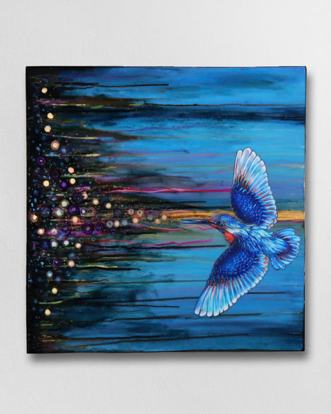 Euphoric Kingfisher / Kōtare Painting
