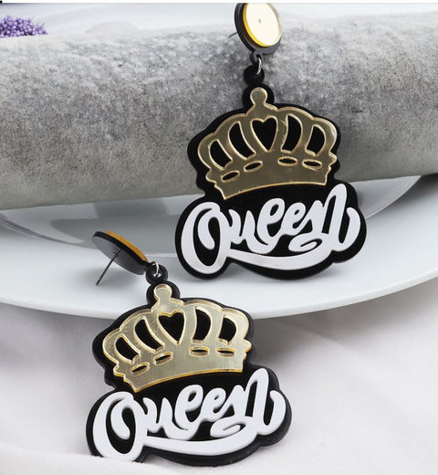 Big Queen Gold Mirror Earrings