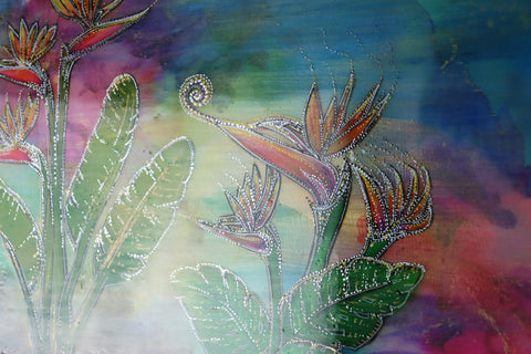 Tropical Bird of Paradise Painting