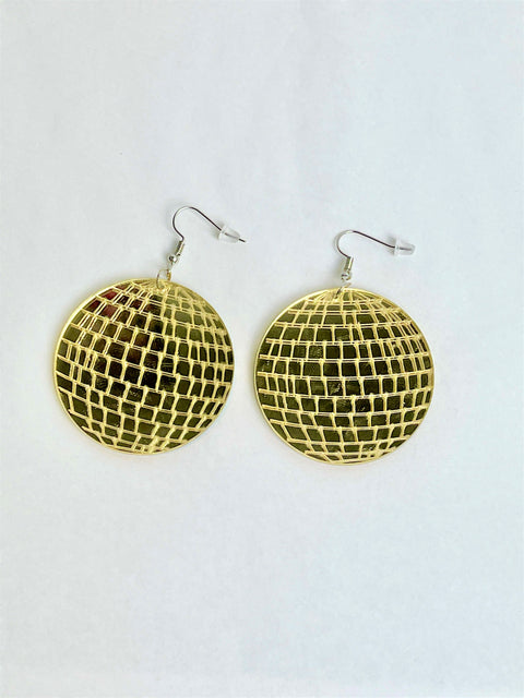 Gold Mirror Disco Ball Earrings