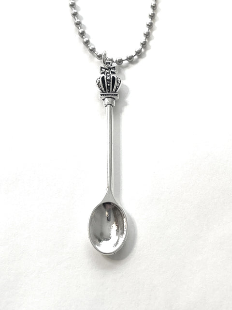 Mini spoon pendant & ball chain necklace