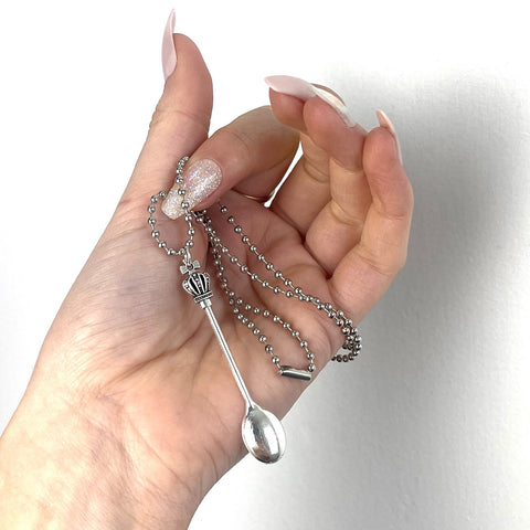 Mini spoon pendant & ball chain necklace