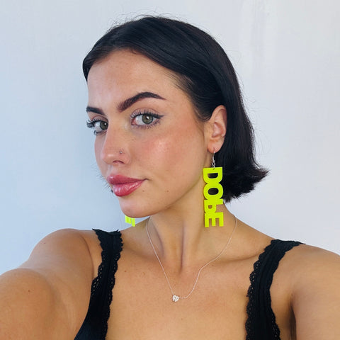 Neon Yellow Dope Earrings