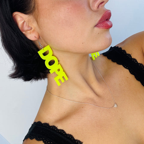 Neon Yellow Dope Earrings