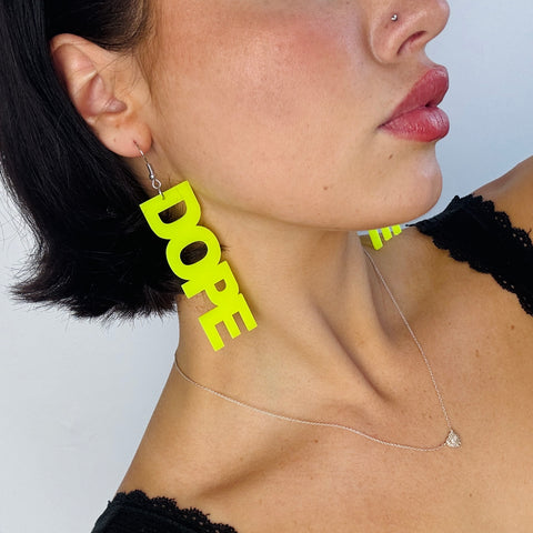 Neon Yellow Dope Earrings