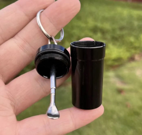 Mini Stash Jar Keyring & Spoon Size 2