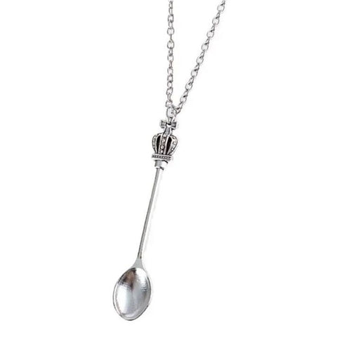 Mini spoon pendant & link chain necklace