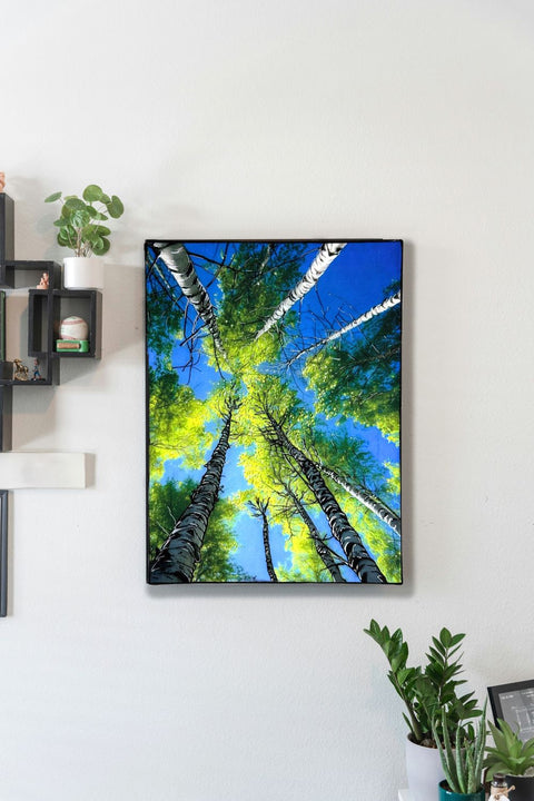 Summer Breeze Silver Birch Tree Painting