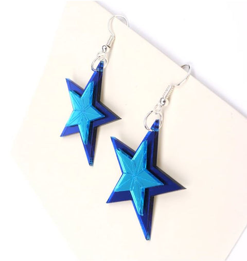 Blue Star / Whetū Mirror Earrings