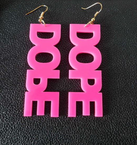 Hot Neon Pink Dope Earrings