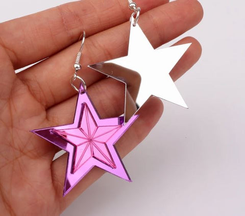 Pink Star / Whetū Mirror Earrings