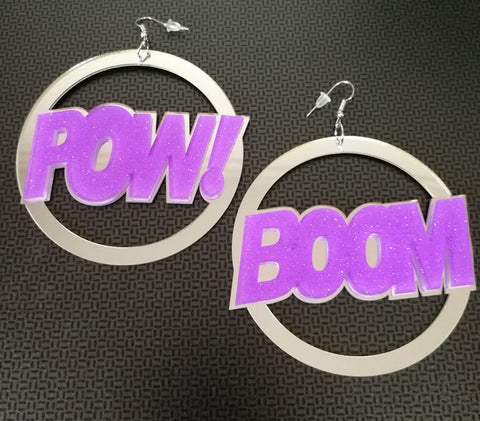 Massive Boom Pow Mirror Earrings