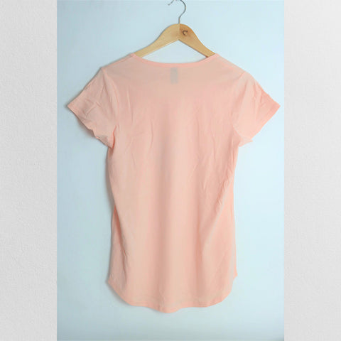 Peachy Pink 100% Cotton Long Tee Top