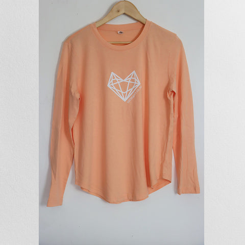 Peach long sleeve 100% Cotton Tee Top