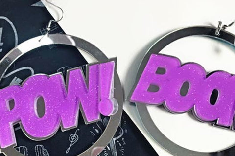 Massive Boom Pow Mirror Earrings