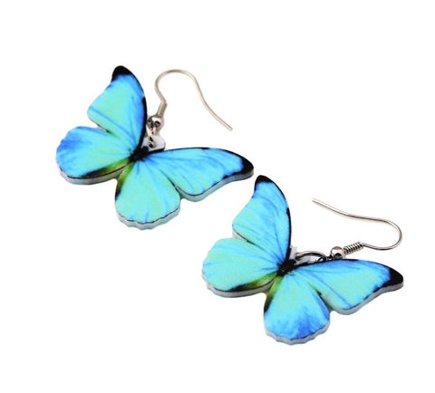 Pretty Blue Butterfly Earrings