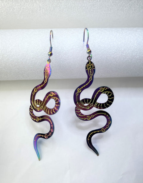 Titanium Snake Earrings