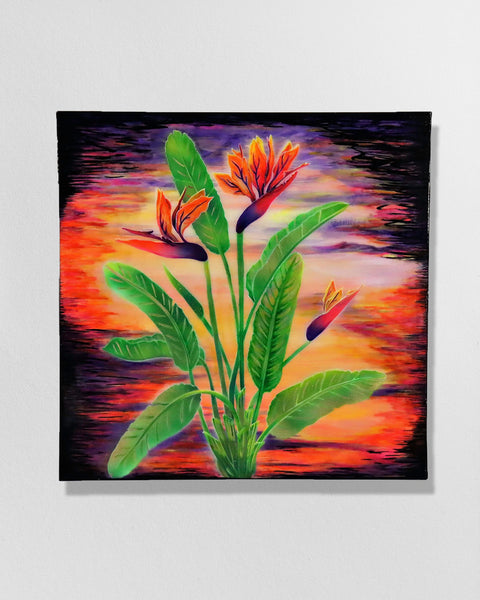 Neon Bird of Paradise Flowers | Buy NZ art online | Stirling Art.