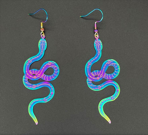 Titanium Snake Earrings